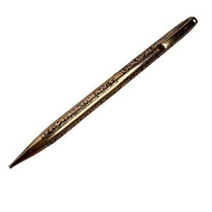 Vintage 70s Sheaffer 12k Imperial Mechanical Pencil Embossed Leaf Motif Gift